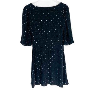 Free People All Yours Black Polka Dot Tie-Front Dress Black V-Neck Size 4 I1737